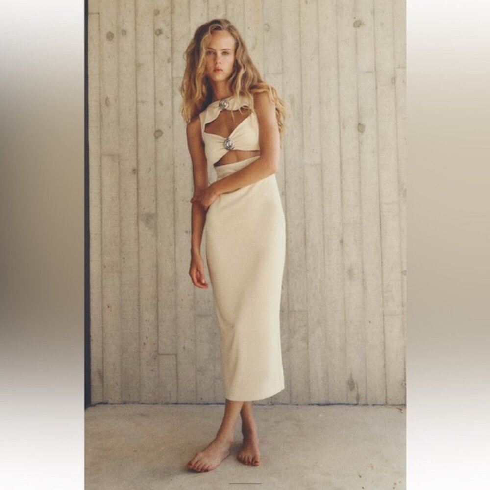 ZARA CONCH SHELL CUT OUT DRESS - Picture 5 of 10